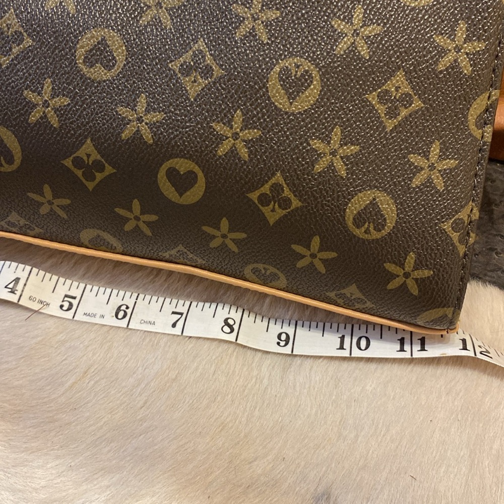 VANTAGE LANY HANDBAG PURSE BROWN RECTANGLE GOLD - Picture 4 of 6